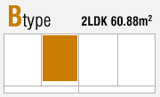 Btype 2LDK60.88m2