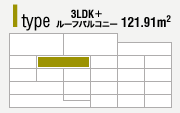 Itype 3LDK+���[�t�o���R�j�[ 121.91m2