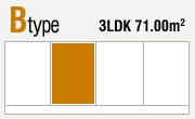 Btype 3LDK 71.00m2