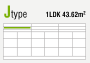 Jtype 1LDK 43.62m2